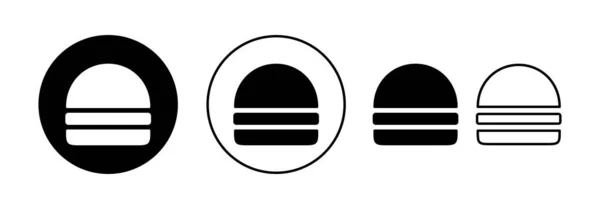 Вектор Піктограм Бургерів Веб Мобільних Додатків Знак Бургер Символ Гамбургер — стоковий вектор