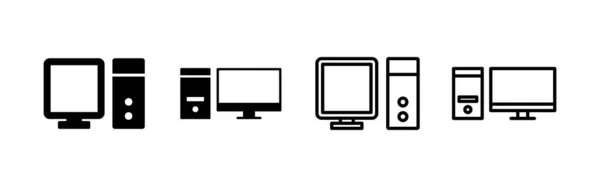 Vetor Ícone Computador Sinal Monitor Computador Símbolo —  Vetores de Stock