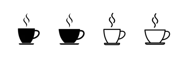 コーヒーカップアイコンベクトル コーヒーの看板やシンボルを — ストックベクタ
