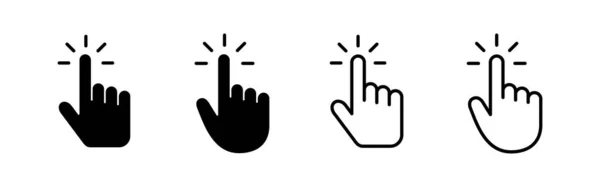 Διάνυσμα Εικονιδίων Δρομέα Χεριών Σύμβολο Δρομέα Και Σύμβολο Κλίκ Εικονιδίου — Διανυσματικό Αρχείο