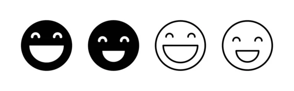 Sonríe Vector Icono Sonrisa Icono Emoticono Señal Retroalimentación Símbolo — Archivo Imágenes Vectoriales
