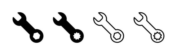 Vecteur Icône Clé Icône Réparation Outils Signe Symbole — Image vectorielle