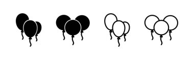 Balon simgesi vektörü. Parti balonu işareti ve sembolü