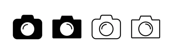 Kameraikonen Vektor Fotokamera Tecken Och Symbol Fotografi Ikon — Stock vektor