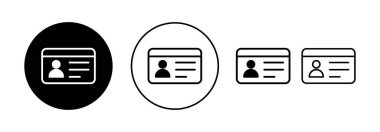 Web ve mobil uygulama için lisans simgesi vektörü. Kimlik kartı simgesi. Sürücü ehliyeti, personel kimlik kartı 