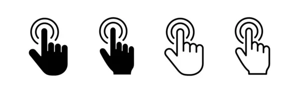 Διάνυσμα Εικονιδίων Δρομέα Χεριών Σύμβολο Δρομέα Και Σύμβολο Κλίκ Εικονιδίου — Διανυσματικό Αρχείο