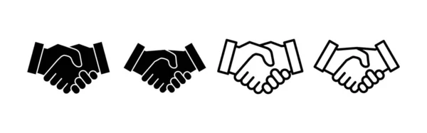 Handshake Vector Icono Negocio Apretón Manos Signo Símbolo Acuerdo Contacto — Vector de stock