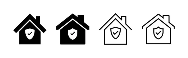 ホーム保険のアイコンベクトル 家の保護記号と記号 — ストックベクタ