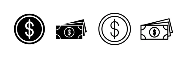 Εικονίδιο Χρημάτων Διάνυσμα Σημάδι Και Σύμβολο Χρημάτων — Διανυσματικό Αρχείο