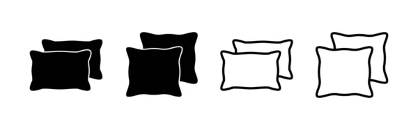 Vecteur Icône Oreiller Oreiller Signe Symbole Oreiller Moelleux Confortable — Image vectorielle