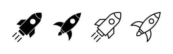 Raketensymbolvektor Startup Zeichen Und Symbol Raketenwerfer Ikone — Stockvektor