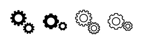 Réglage Vecteur Icône Cog Signe Symbole Signe Engrenage — Image vectorielle