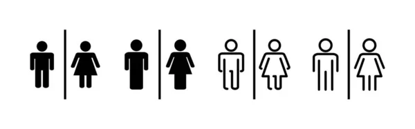 Wektor Ikony Toalety Dziewczyny Chłopcy Toalety Znak Symbol Znak Łazienki — Wektor stockowy
