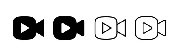 Вектор Піктограм Відео Знак Символ Відеокамери Фільм Знак Кінотеатр — стоковий вектор