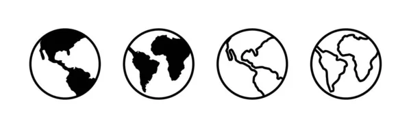 世界地図ベクトル 世界地図記号と記号 グローブアイコン — ストックベクタ