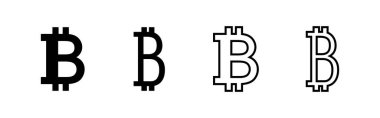 Bitcoin simge vektörü. Bitcoin işareti ve sembol. ödeme sembolü. şifreleme para birimi logosu