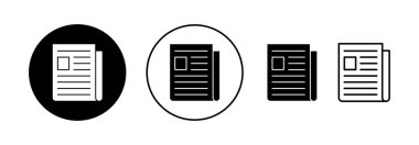 Web ve mobil uygulama için gazete simgesi vektörü. Haber kağıdı işareti ve sembolize