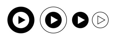 Web ve mobil uygulama için Simge vektörünü oynat. Düğme işareti ve sembolü çal