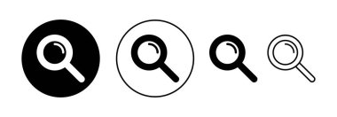 Web ve mobil uygulama için simge vektörü ara. Büyüteç işareti ve sembolü ara