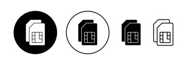 Web ve mobil uygulama için Sim kart simgesi vektörü. çift sim kart işareti ve sembol