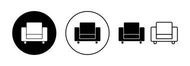 Web ve mobil uygulama için kanepe simgesi vektörü. Kanepe işareti ve sembol. mobilya simgesi