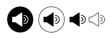 Web ve mobil uygulama için ikon vektörü. Ses düzeyi ve sembol. Hoparlör ikonu. ses sembolü