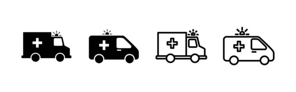 Vecteur Icônes Ambulance Ambulance Camion Signe Symbole Ambulance Voiture — Image vectorielle