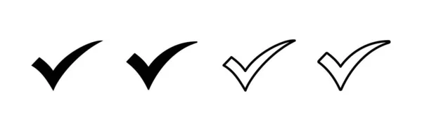 Zkontrolujte Vektor Ikony Značky Značka Symbol Značky — Stockový vektor