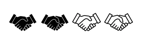 Вектор Значка Рукопожатия Деловой Знак Рукопожатия Символ Контакт Соглашение — стоковый вектор