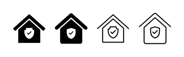Lakásbiztosítási Ikon Vektor Otthoni Védjegy Szimbólum — Stock Vector