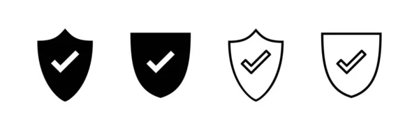 Shield Check Mark Icon Vector Protection Approve Sign Insurance Icon — Stock Vector