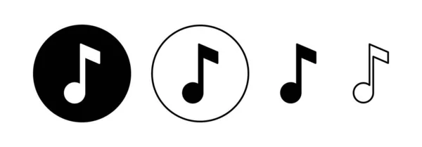 Wektor Ikony Muzyki Dla Aplikacji Internetowych Mobilnych Uwaga Znak Muzyczny — Wektor stockowy