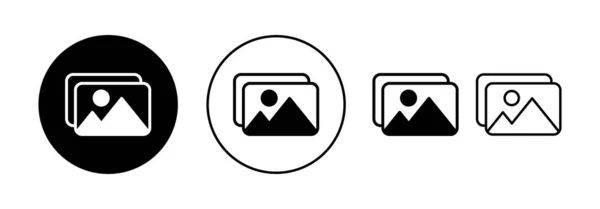 网页和移动应用程序的图片图标向量 照片画廊的标志和符号 图像图标 — 图库矢量图片