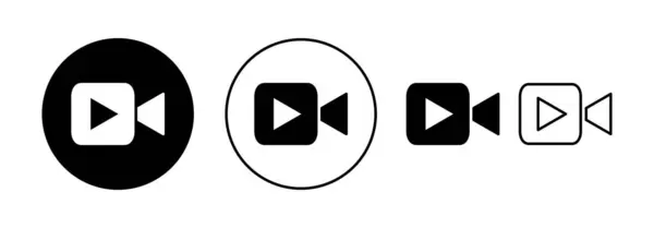 Wektor Ikony Wideo Dla Aplikacji Internetowych Mobilnych Znak Symbol Kamery — Wektor stockowy