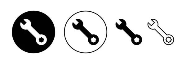 Wrench Icon Vector Voor Web Mobiele App Reparatie Icoon Gereedschapsteken — Stockvector