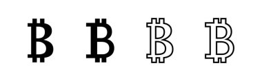 Bitcoin simge vektörü. Bitcoin işareti ve sembol. ödeme sembolü. şifreleme para birimi logosu