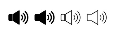 Sözcü simgesi vektörü. Ses düzeyi ve sembol. Hoparlör ikonu. ses sembolü