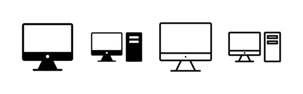 Wektor Komputerowej Ikony Znak Symbol Monitora Komputerowego — Wektor stockowy