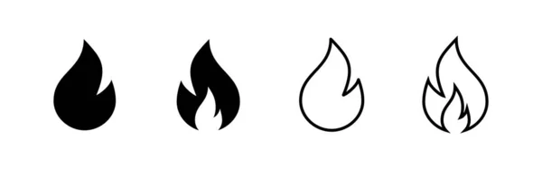 Icono Fuego Vector Signo Símbolo Fuego — Archivo Imágenes Vectoriales