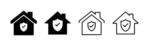 Lakásbiztosítási Ikon Vektor Otthoni Védjegy Szimbólum — Stock Vector