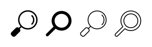 Поиск Иконки Вектора Поиск Увеличительное Стекло Знак Символ — стоковый вектор