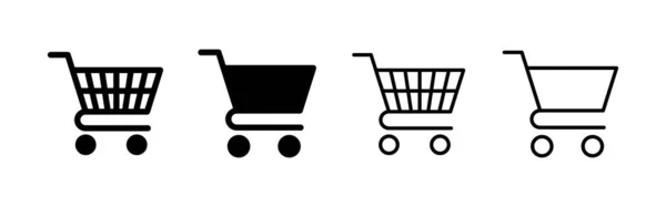 ショッピングアイコンベクトル ショッピングカートの記号と記号 トロリーアイコン — ストックベクタ