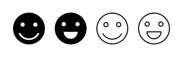 Uśmiech Wektor Ikony Uśmiech Ikona Emotikony Znak Zwrotny Symbol — Wektor stockowy