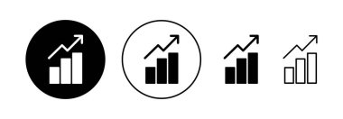 Growing graph Icon vector for web and mobile app. Chart sign and symbol. diagram icon