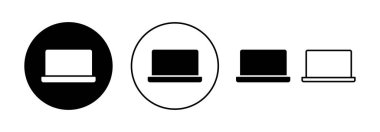 Web ve mobil uygulama için dizüstü bilgisayar simgesi vektörü. bilgisayar işareti ve sembol