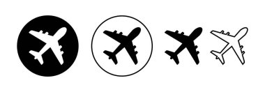 Web ve mobil uygulama için düzlem simgesi vektörü. Uçak işareti ve sembol. Uçuş taşıma sembolü. Seyahat işareti. uçak.