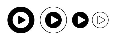 Web ve mobil uygulama için Simge vektörünü oynat. Düğme işareti ve sembolü çal