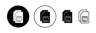 Web ve mobil uygulama için Sim kart simgesi vektörü. çift sim kart işareti ve sembol