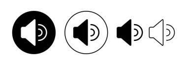 Web ve mobil uygulama için ikon vektörü. Ses düzeyi ve sembol. Hoparlör ikonu. ses sembolü
