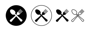 Web ve mobil uygulama için kaşık ve çatal simgesi vektörü. kaşık, çatal ve bıçak ikonu vektörü. Restoran işareti ve sembolü